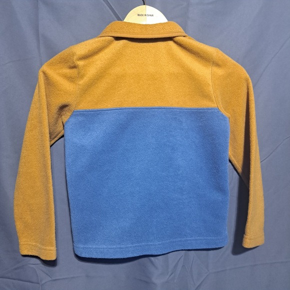 Columbia Kids Sz SMALL 1/4 Button Long Sleeve Pullover Colorblock Brown‎ Blue - Picture 2 of 6